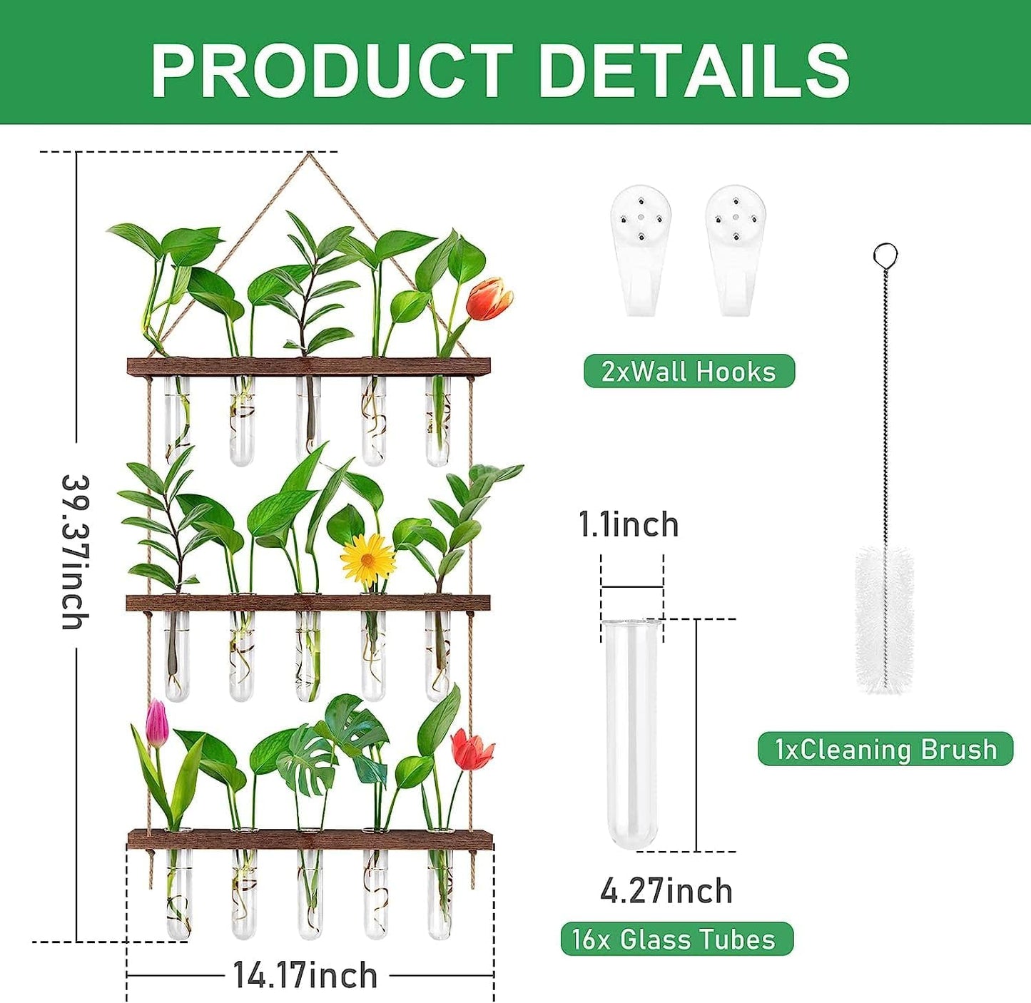 Lovewee Propagation Station, Wall Hanging Planter