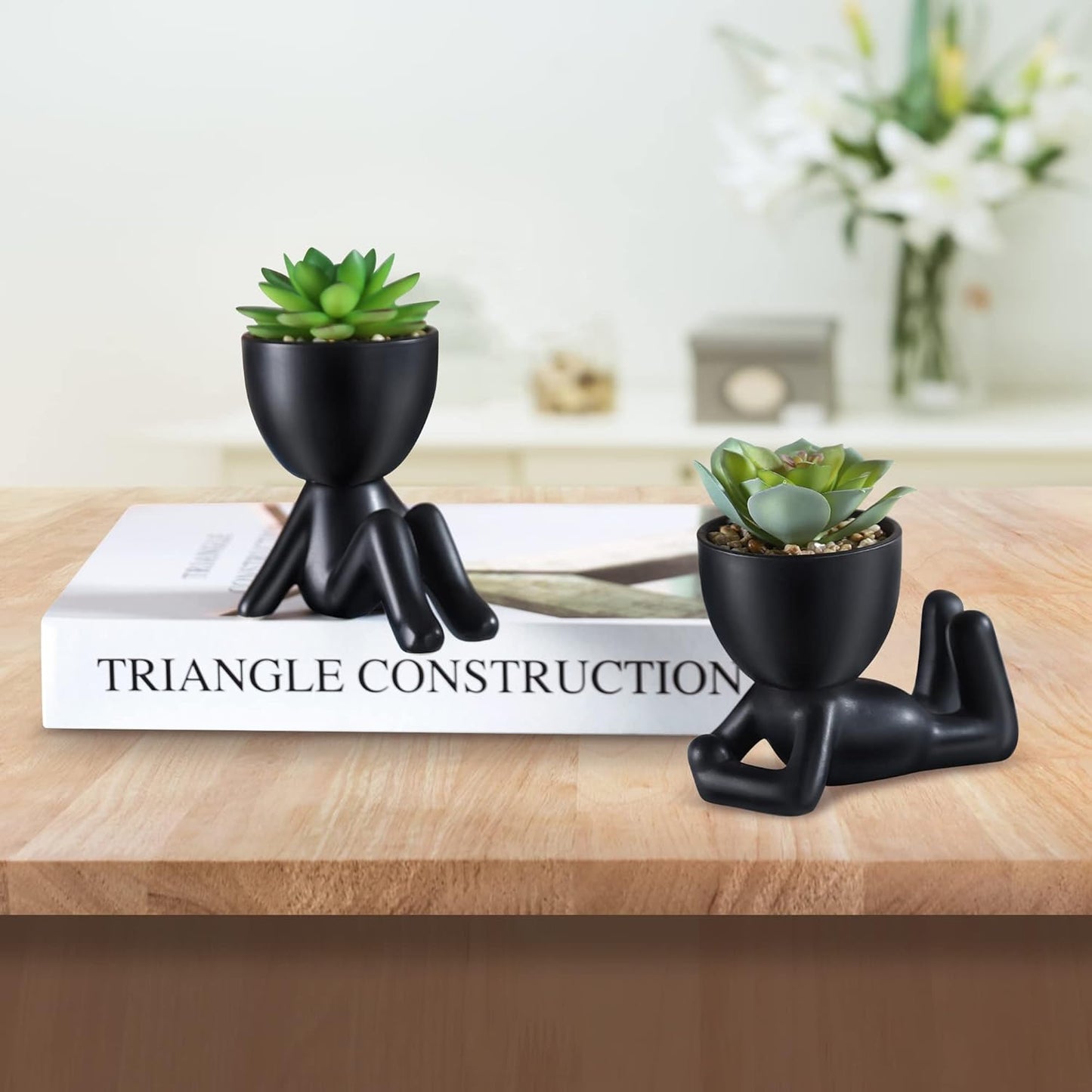Woodword Fake Succulent, Mini Succulents Plants