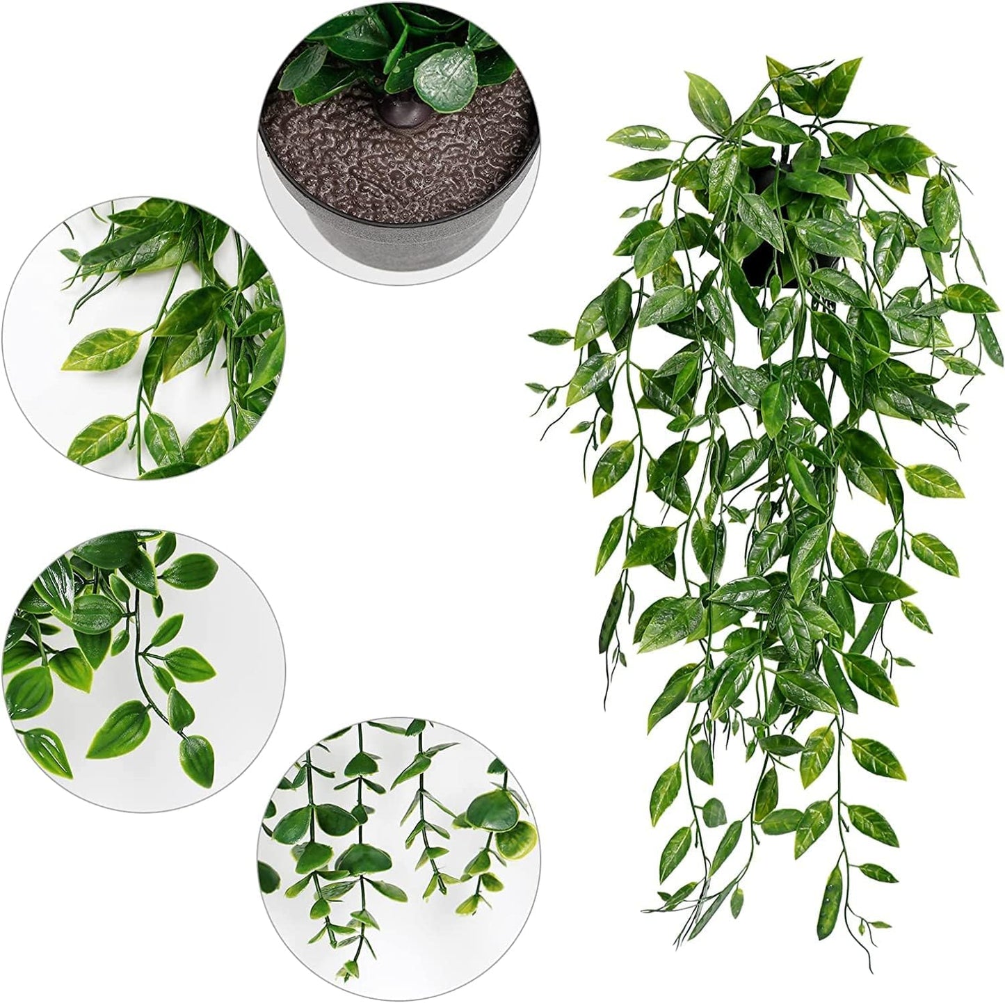 Avoik 3pcs Artificial Hanging Plants-Artificial Hanging Plants