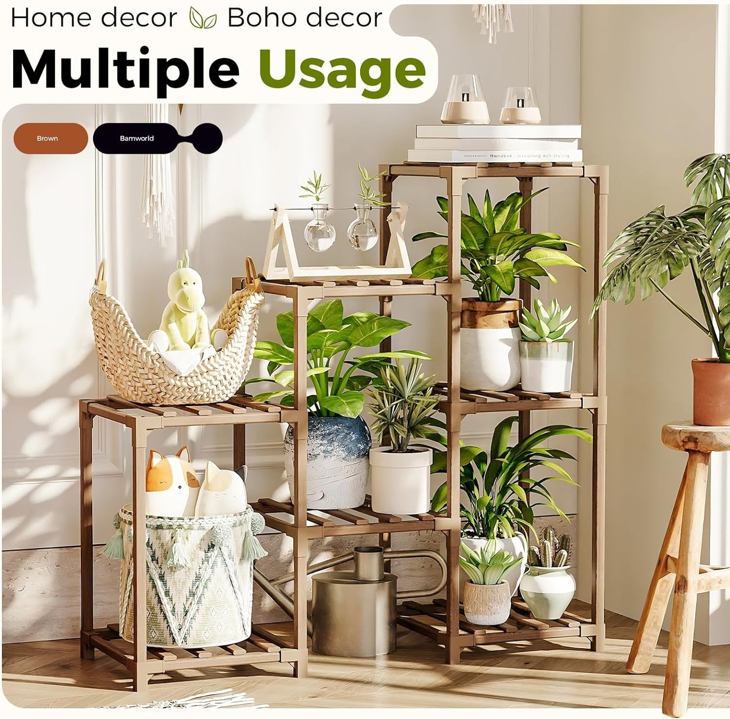 Bamworld Plant Stand Indoor Plant Shelf
