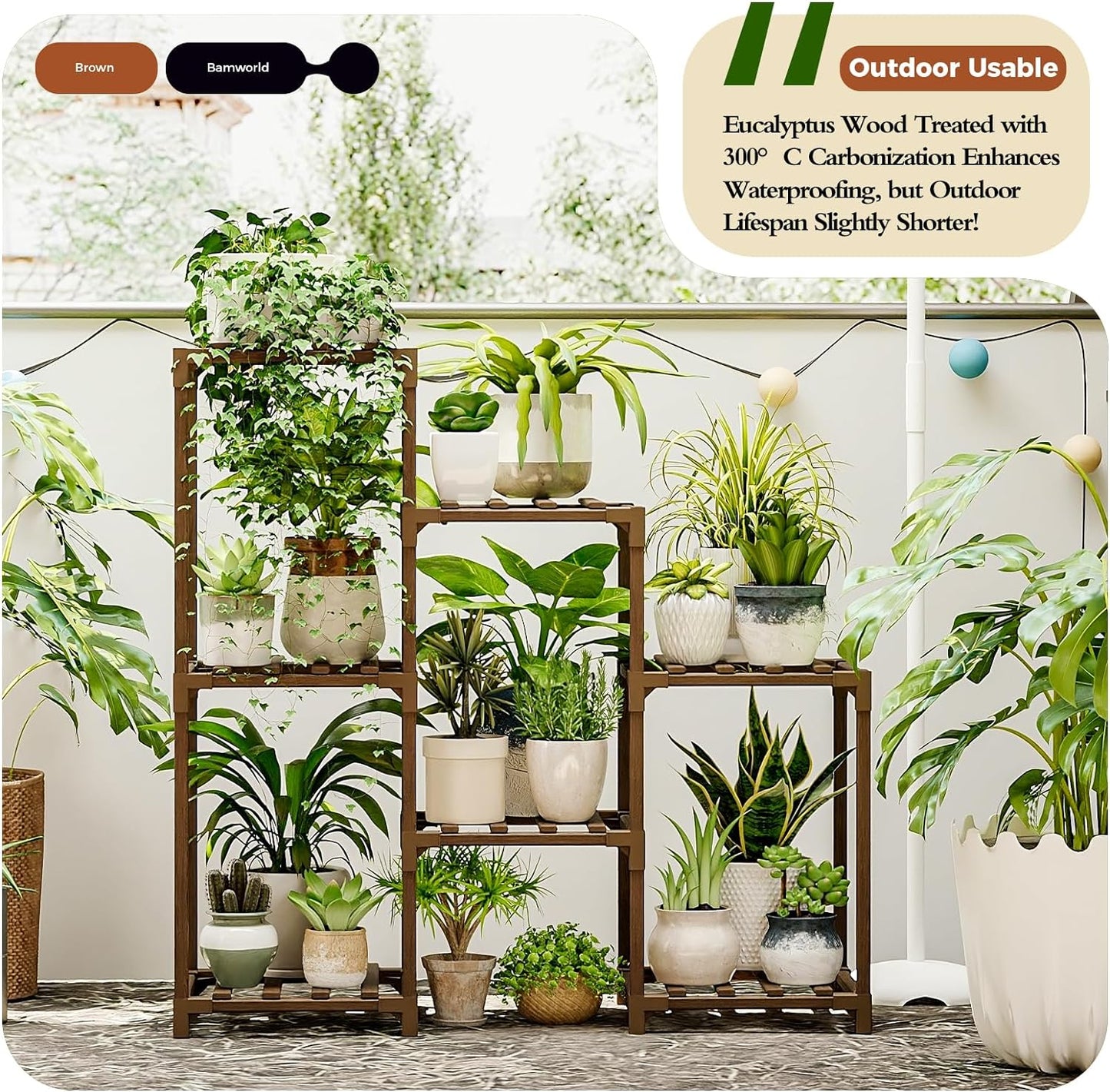 Bamworld Plant Stand Indoor Plant Shelf